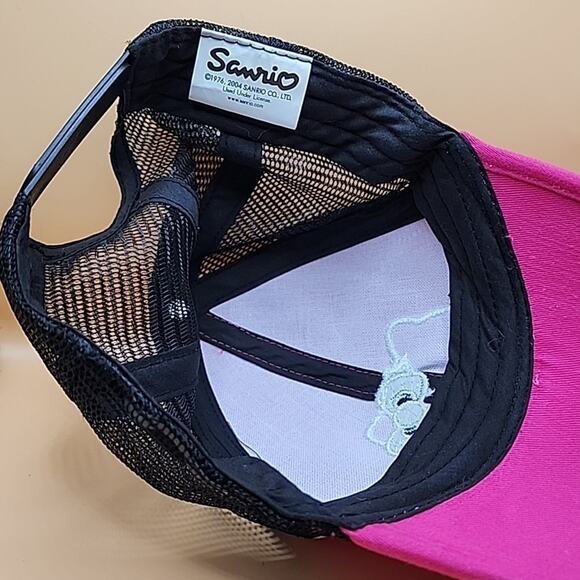 Sanrio Hello Kitty Pink and Black Girls Baseball Cap 53cm 2004 - Mint - Picture 3 of 4